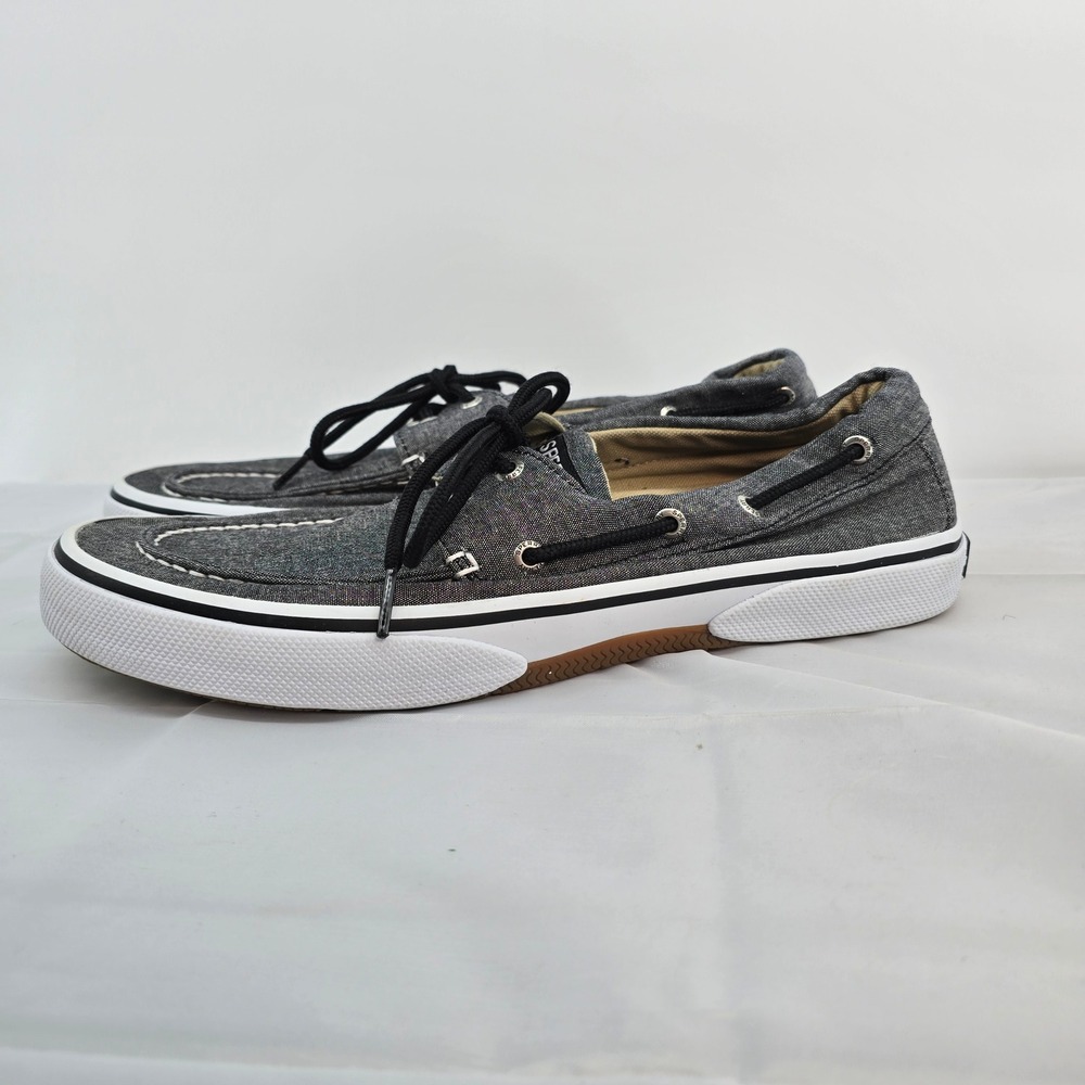 Sperry Top-Sider Mens 11M Gray Canvas Boat Shoes Sneakers STS13143